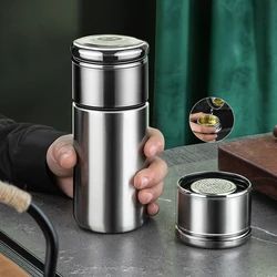 300ml/400ml Double 304  Stainless Steel Tea Cup Vacuum Flask with Filter Leak-Proof  Thermos Mug Thermal Water Bottle Tumbler