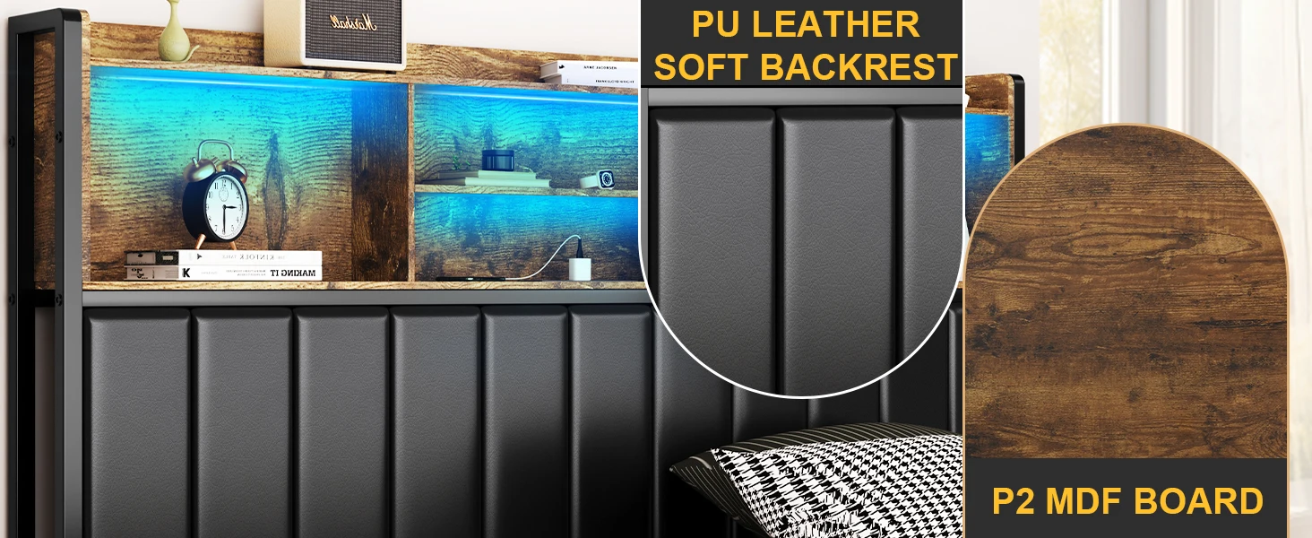  bed frame with light