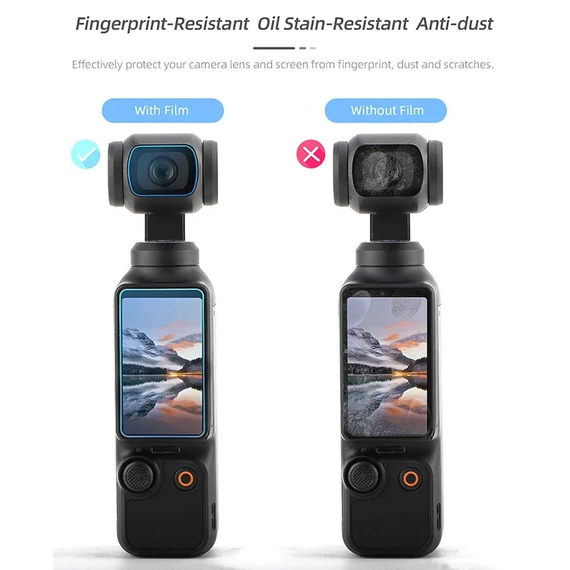 Screen + Lens Films for DJI OSMO POCKET 3 Scratch Resistant Dustproof 9H Tempered Glass Film Sports Action Camera Accessories 2