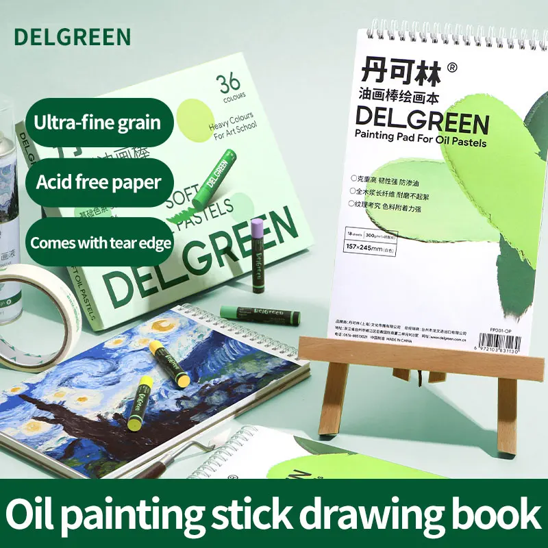 Delgreen Oil Pastel Sketch Painting Book 2