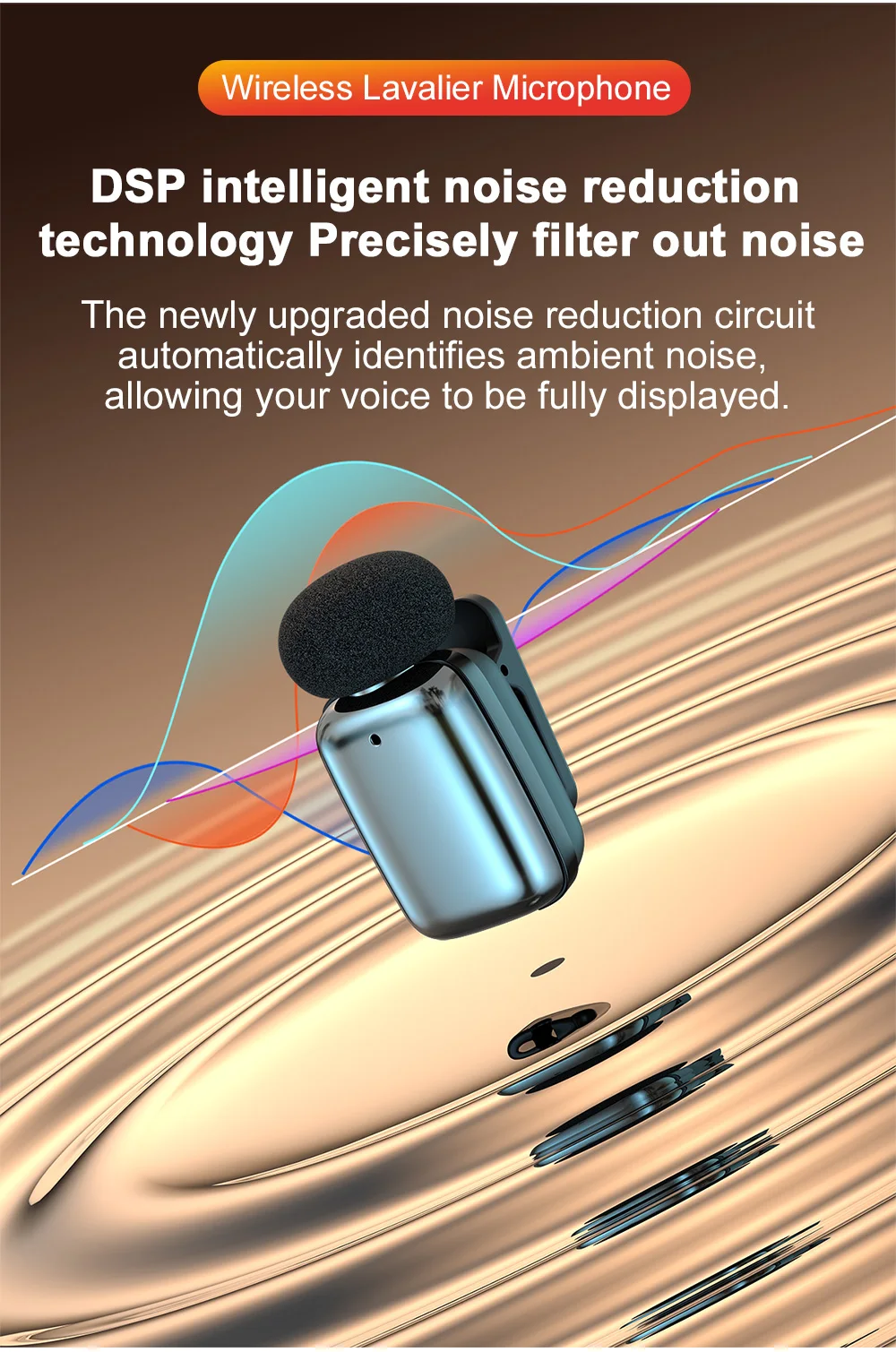 Wireless Lavalier Microphone Recording for Streaming Compatible with MINI Smartphones for Live Streaming Vlogging Interviews