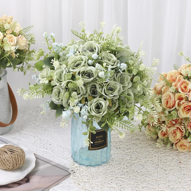 1/3/5PCS Künstliche Rose Blumenstrauß Wohnzimmer Dekoration Hochzeit Garten Blumen Garten Party Decor Outdoor braut Bouquet – Detail 1
