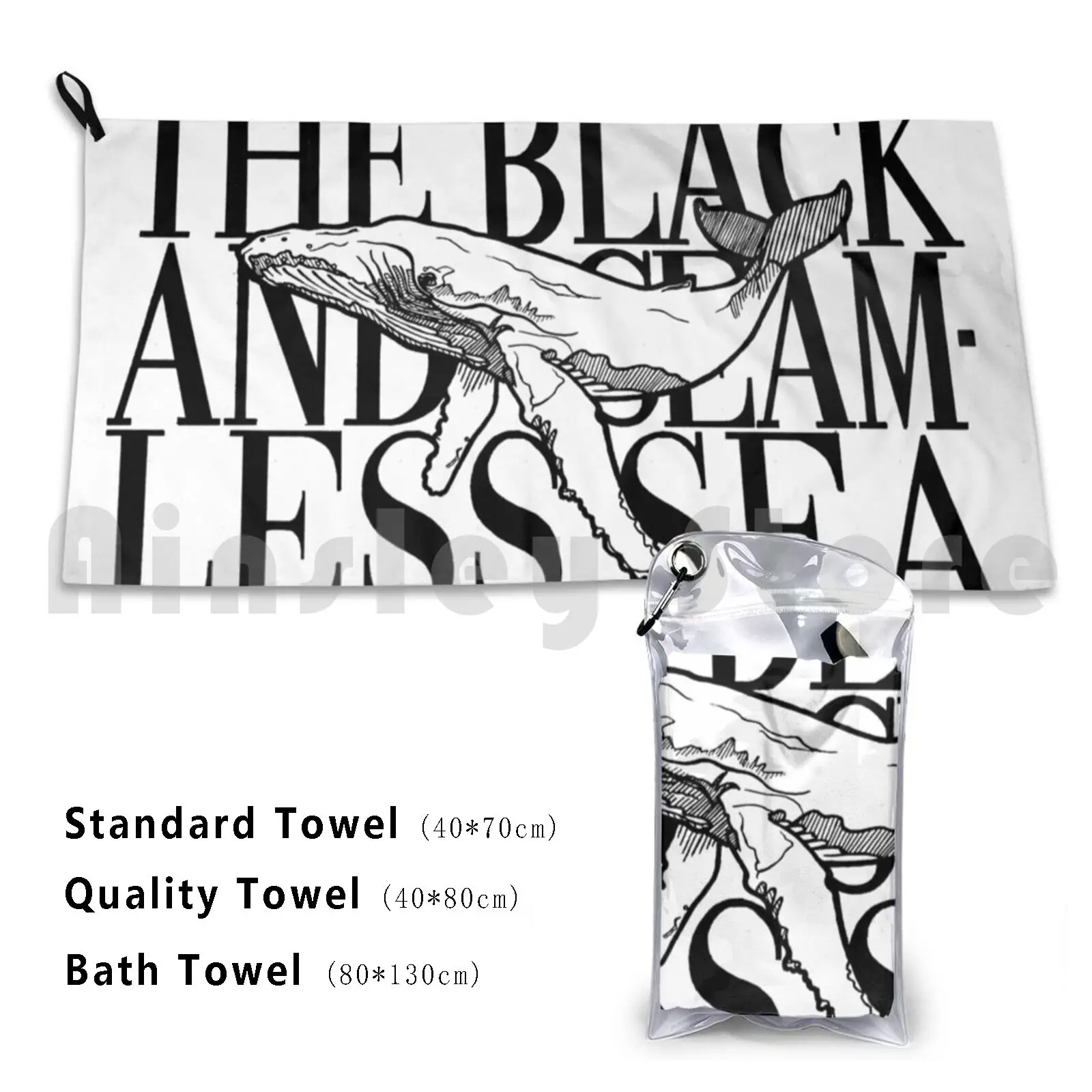 The Black And Seamless Sea Bath Towel Beach Cushion Whale Ocean Sea Animal Fish Literature Cormac Mccarthy