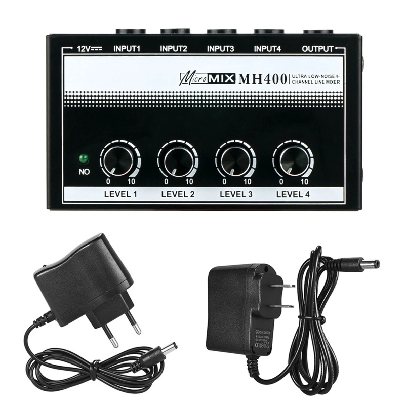 

Low Distortion Sound Quality Mixer with Power Adapter Accessories