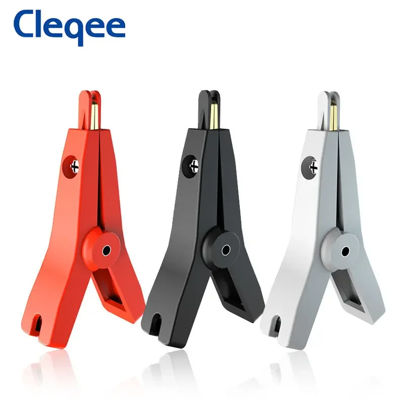 Cleqee 3 шт. P2005 50 мм 10A изолированные зажимы Kelvin медные позолоченные зеркальные зажимы красного, черного, серого цветов