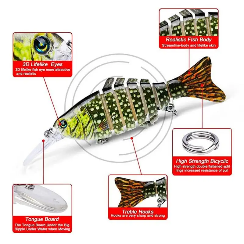 5PCS Bionic Swimming Lures Auto Electric Fishing Bait Kit 5