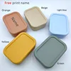 Personalized Name Bento Lunch Box Silicone 3-compartment Lunch Box Baby Food Container Leakproof Portable Picnic Lunch Box 5