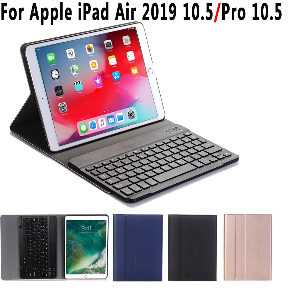 

English Spanish Russian Bluetooth Keyboard Case for Apple iPad Air 2019 3 3rd 10.5 A2152 A2153 A2123 Pro 10.5 A1701 A1709 Cover