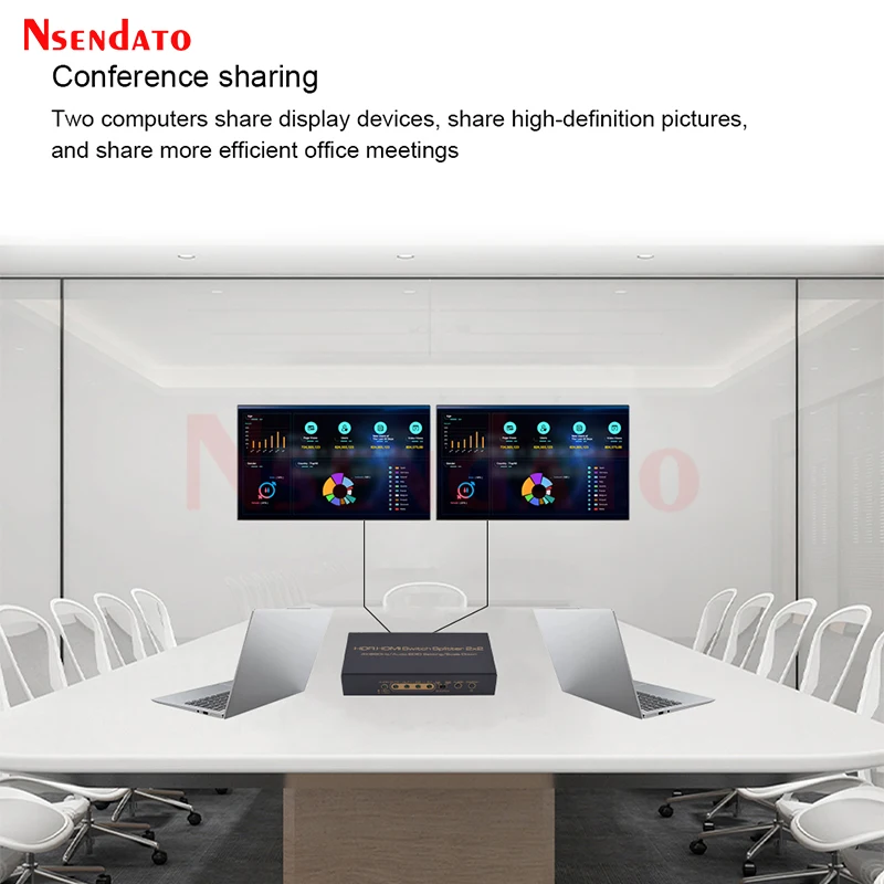 HDR HDMI 4K Splitter 2x2 4Kx2K 60Hz 2 In 2 Out HDMI Switcher Converter with Audio EDID Scaler Down For TV Dolby Monitor PS4 XBOX