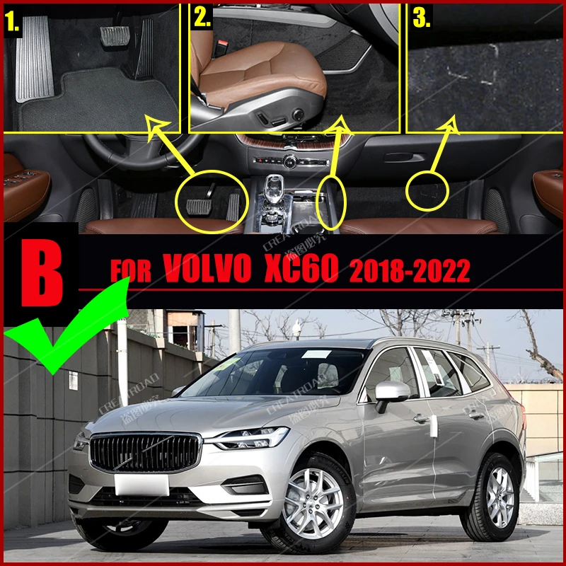 Tapis de sol de voiture personnalisé, intérieur de voiture, accessoire pour  Volvo XC60 2018 2019 2020 2021 2022