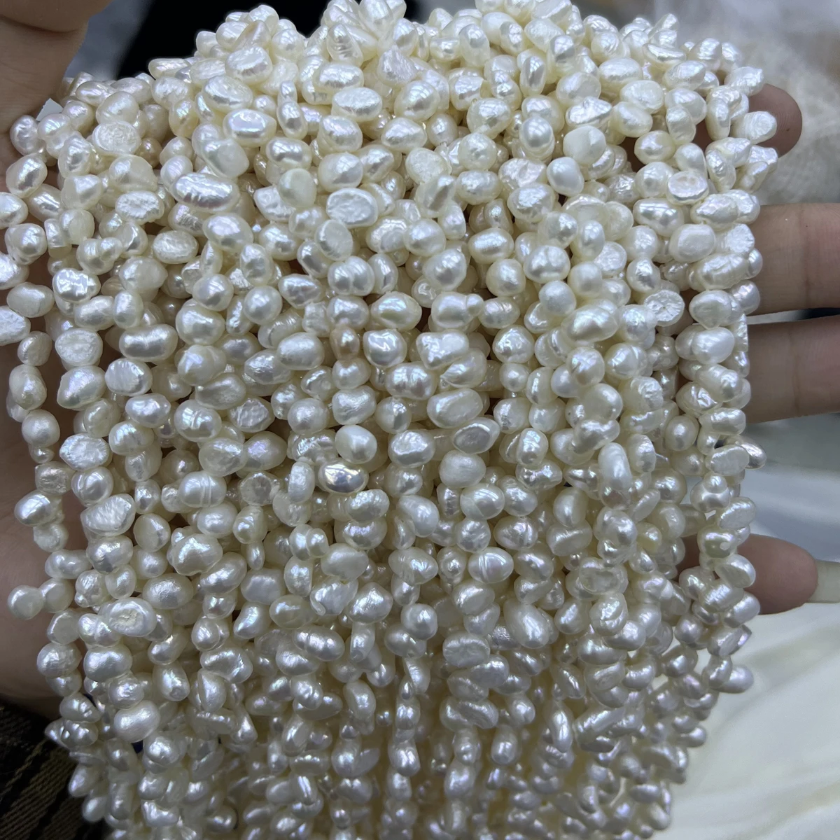 White Baroque Freshwater Pearl Beads for DIY Jewelry Creations