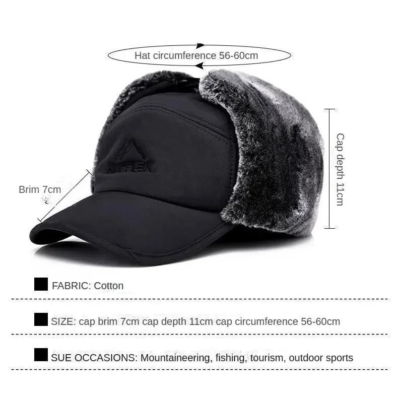 Winter Fisherman Hat Windproof Snow Proof Men Women
