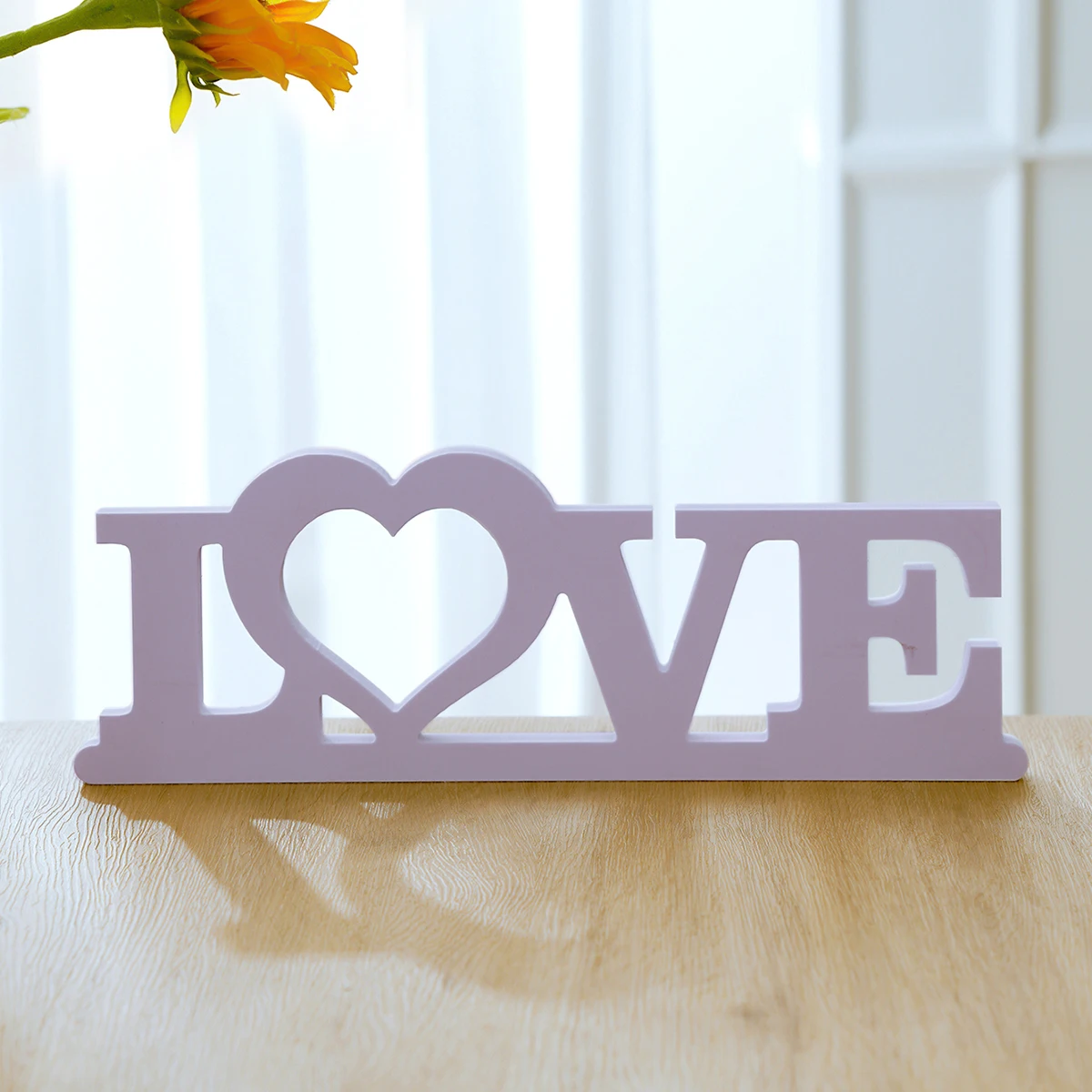 1PC, a creative and simple white heart-shaped decorative item, a white snowflake board material home desktop decorative item