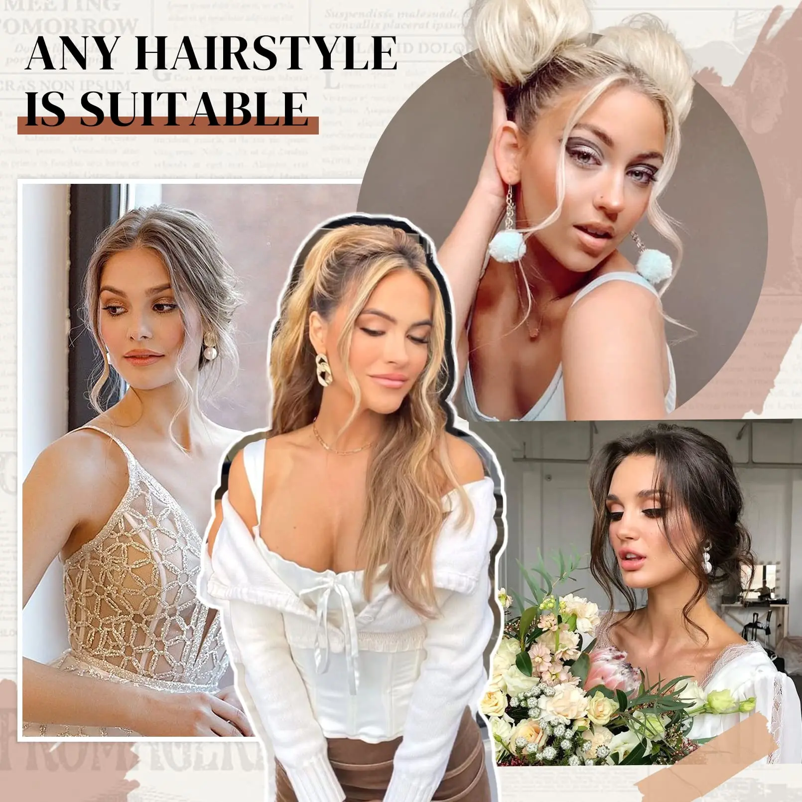 Synthetic Hair Bangs Clips for Women Long Fake Fringe