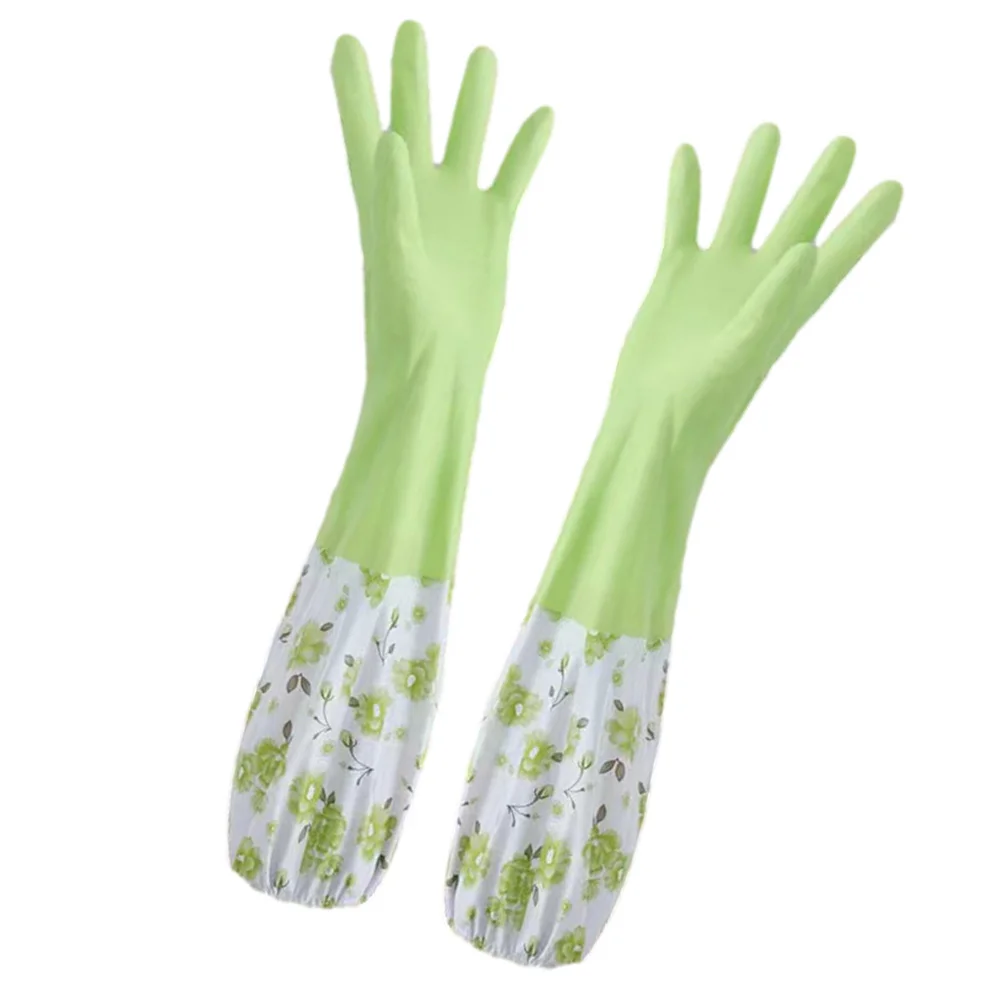 

1 Pair of Dish Washing Gloves Long Cuff Gloves Reusable Cleaning Gloves Warmth Kitchen Gloves