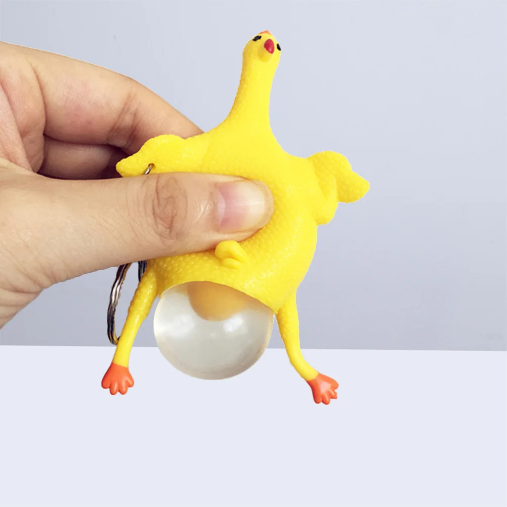 

Toy Vent Tricky Squeeze Chicken Laying Egg Key Chain