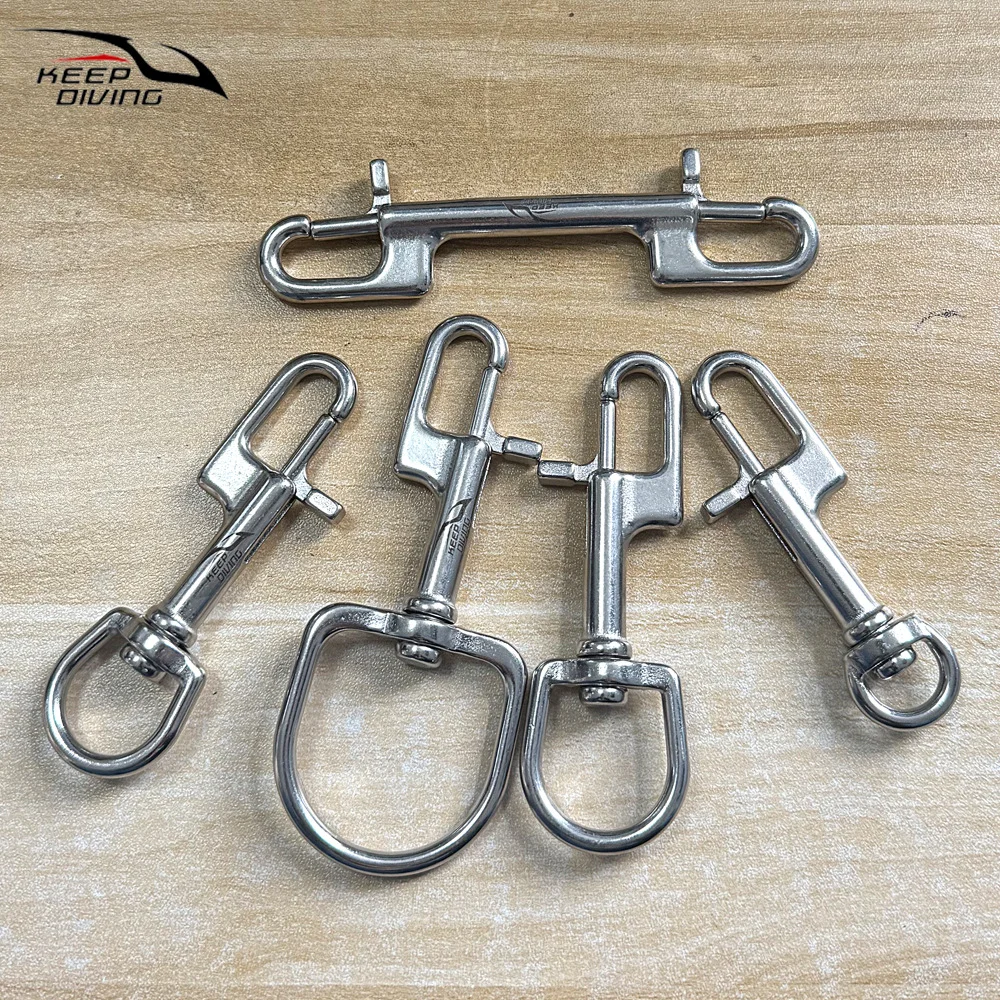 1Pcs 80/ 90/100/110MM 316 Stainless Steel Bolt Snap Hook Scuba Diving Double Ended Hook BCD Accessories Diving Equipment