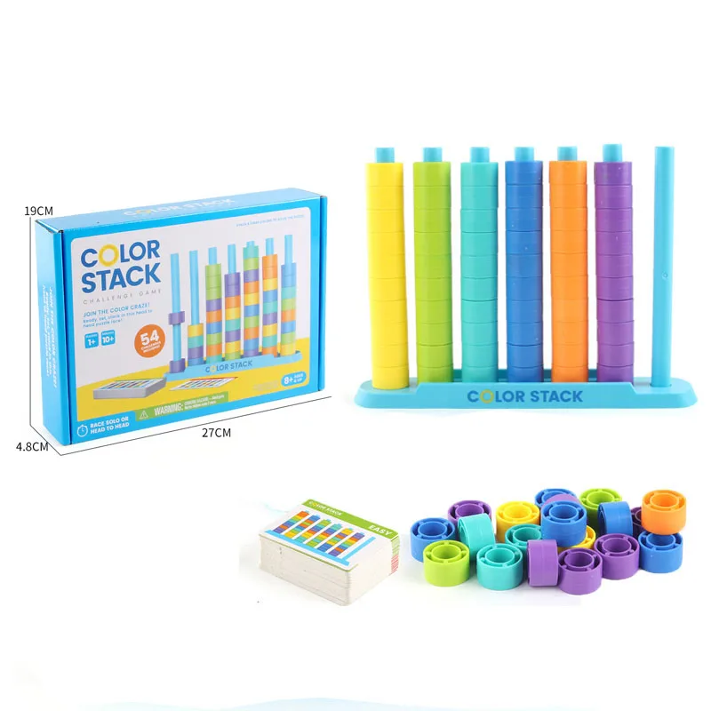 Rainbow Stacking Rings - Educational Toy for Color Recognition & Fine Motor Skills Development
