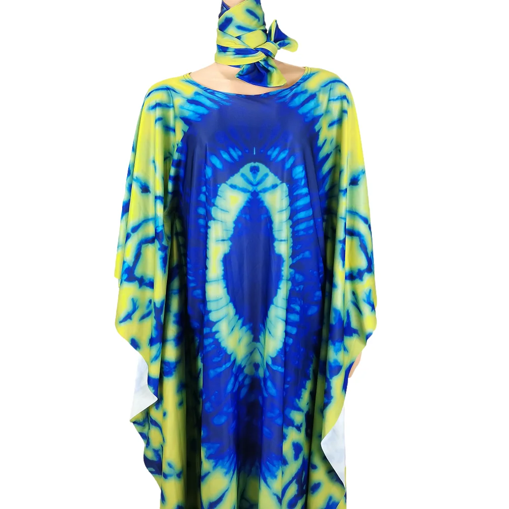 Abaya Eid Dress For Women 2022 Hot Sale Duba Printed Dress African Loose Robe Muslim Ladies Clothing Beach Party
