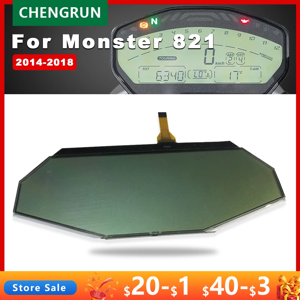 

LCD Display for Ducati Monster 821 2014-2018 2016 LCD Screen Ultra Thin Motorcycle Speedometer Guages Instrument Accessories