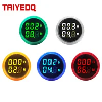 1PC Mini 22mm Round Digital Display LED Indicator Panel Timer Meter 0-999H 0-60M AC220-380V High Accuracy 1