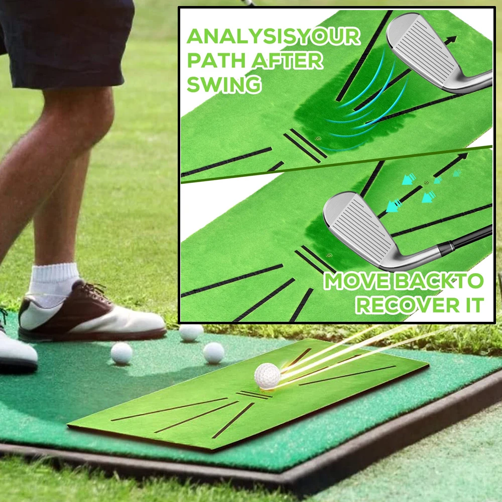 Portable Golf Swing Practice Pad, 30x60cm Swing Trajectory Correction Training Auxiliary Pad