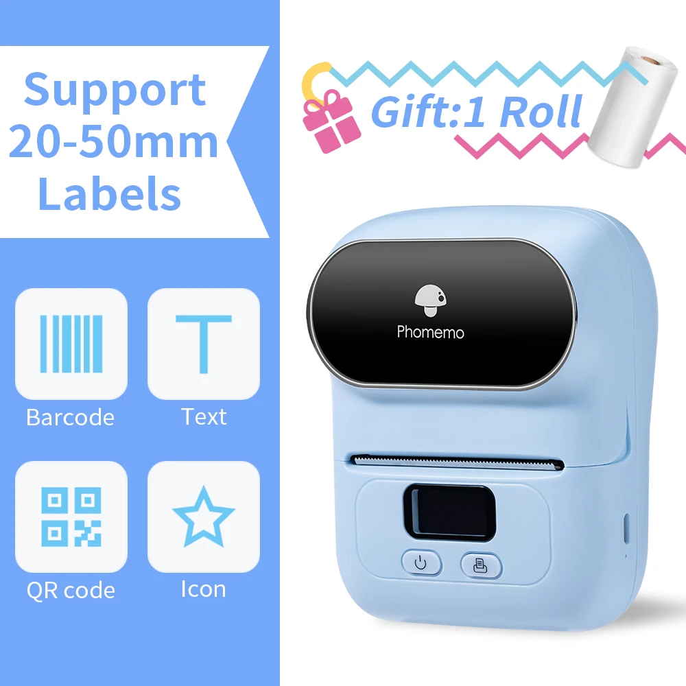 Phomemo M110 Self-adhesive Smart Thermal Label Printer for Business,Barcode Label, Price Tag, Address Wireless Sticker Printer