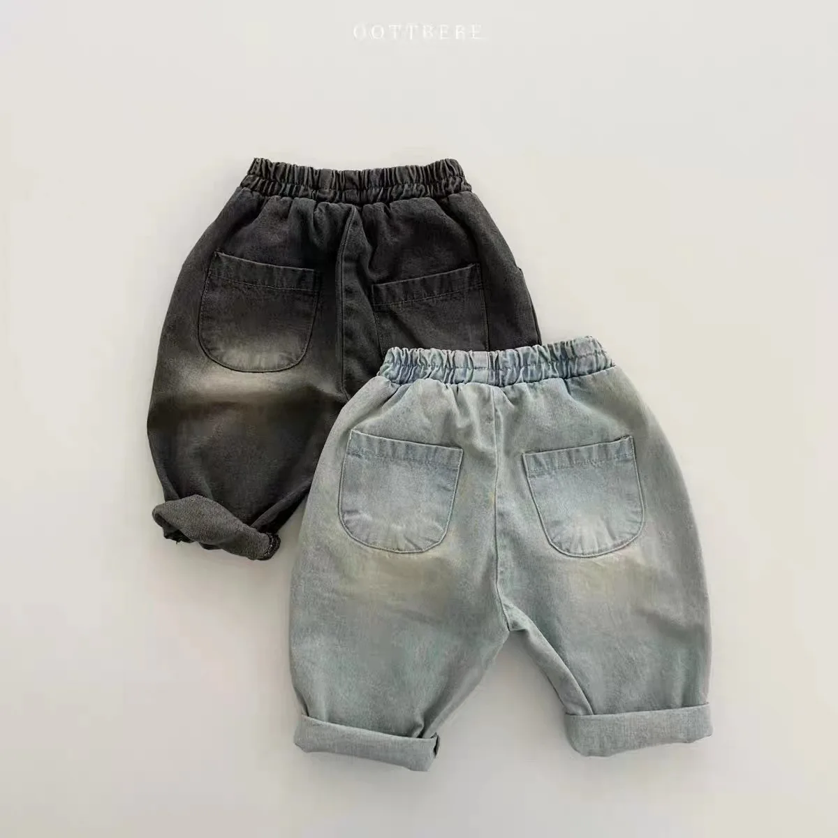 

Autumn New Korean Children's Jeans Water Wash Retro Straight Leg Casual Pants Middle School Children's Pants boys shorts