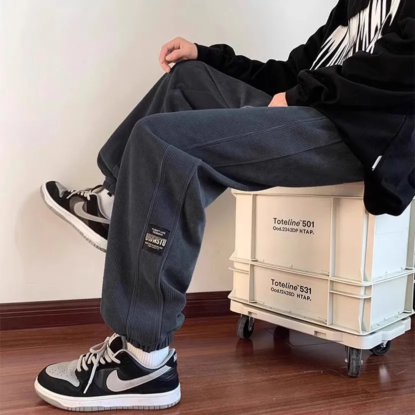 2025 New Men's Corduroy Casual Pants Autumn Winter Wear Resistant Dirt Proof Loose Fit Sport Style Trousers for Working - 3