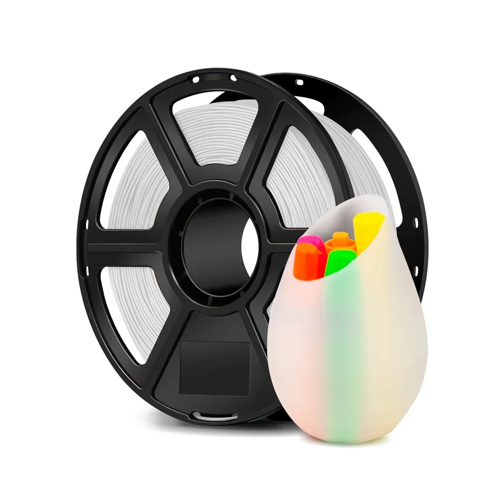 Flashforge-pla 3d Printer Filament Spool Plastic para Canetas 3d Material de Impressão Mudança de Cor Rainbow Preto Branco 175 mm 1kg - Imagem 3