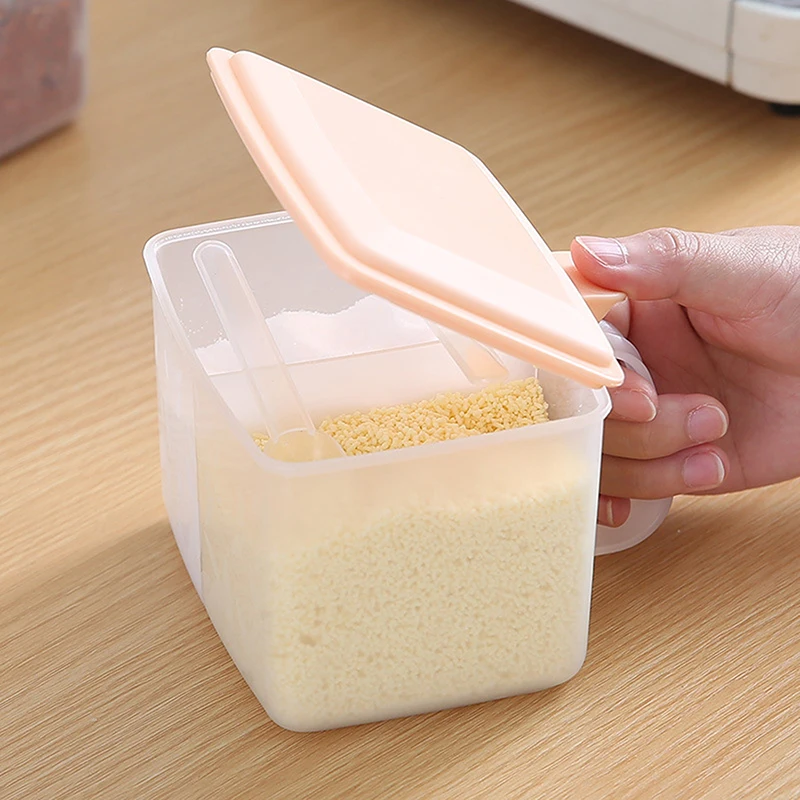 Seasoning Box 2 Grids Transparent Lid Salt Pepper Seasoning Jar Household Storage