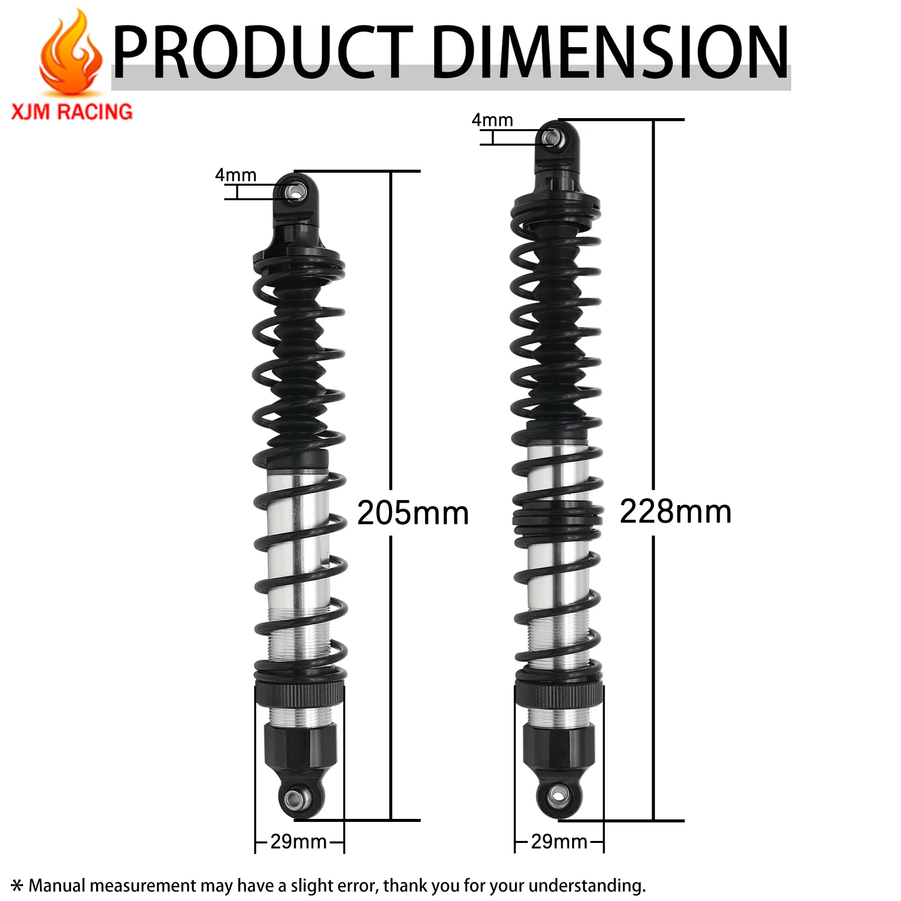 Ammortizzatori In Alluminio Per Auto RC WPL B14/B24/B16/B36 1/16 | Set Ricambio Con Viti E Chiave | Ammortizzatore Metallo CNC Nero