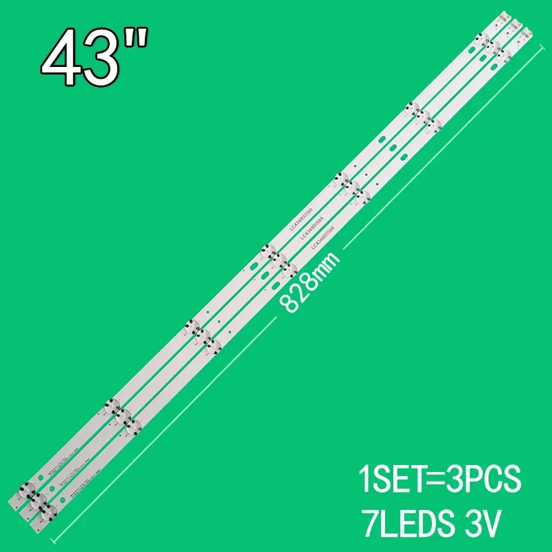 For 43LJ614V 43UJ675V 43UJ670V 43UK6300MLB 43LJ550T 43LJ550M3 43UJ639V 43LJ634V 43UJ6350 43UJ6500 43UJ655V 43LK6000PLF 3pcs led backlight strip for lg 43uj634v 43lj624v 43lj634v 43lj617t 43uj701v 43uj6309 43uj6307 43uj670v 43uj6350 43uj6500