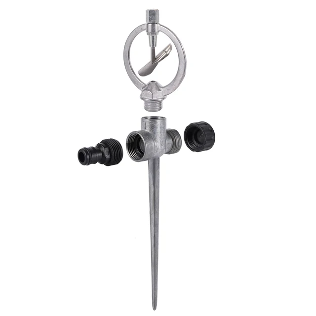 1 Pc 1/2" Zinc Metal Butterfly Head Irrigation Sprinkler 360 Degrees Rotary Heavy Duty Garden Lawn Landscape Greenhouse Spray 5