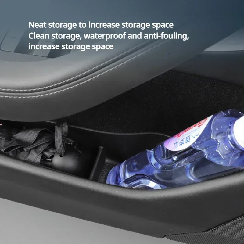 For Tesla New Model 3+ Car Door Side Storage Box 4PCS Door Armrest Umbrella Trash Can TPE New Model3 Highland 2024 Accessories