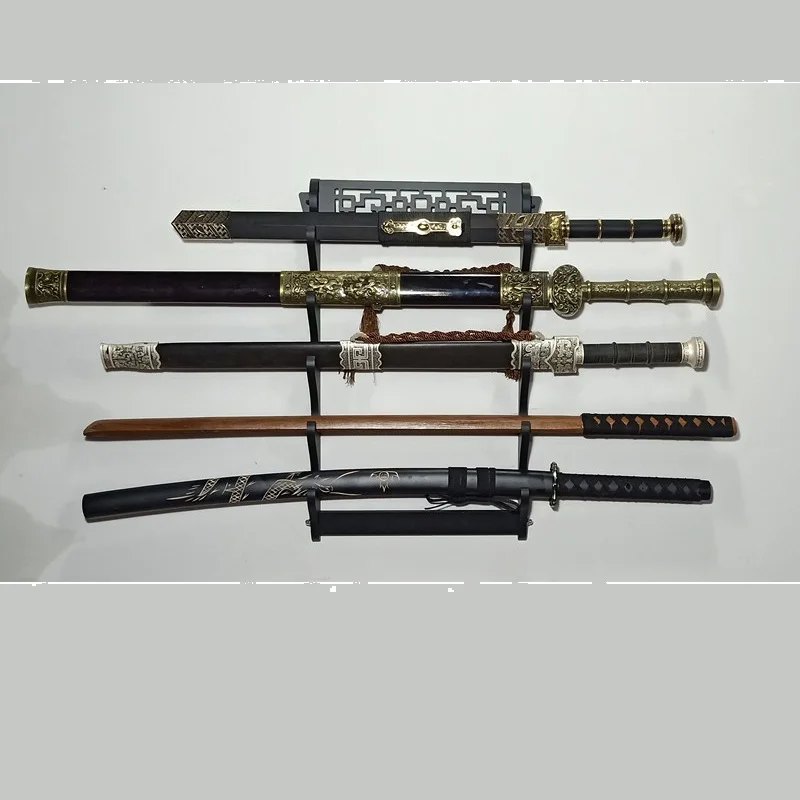 Scava Fuori Il Supporto Per Spada A 5 Livelli Supporto Per Spada Da Parete Samurai Sword Stand Display Katana Wakizashi Tanto Wall Hanger Sword Rack A