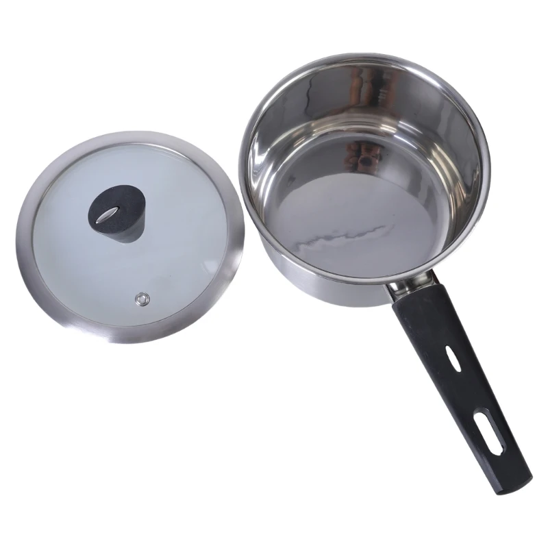 Stainless Steel Small Milk Pots Kitchen Saucepan with Ergonomic Handle Practical Saucepan for Cooking Enthusiasts