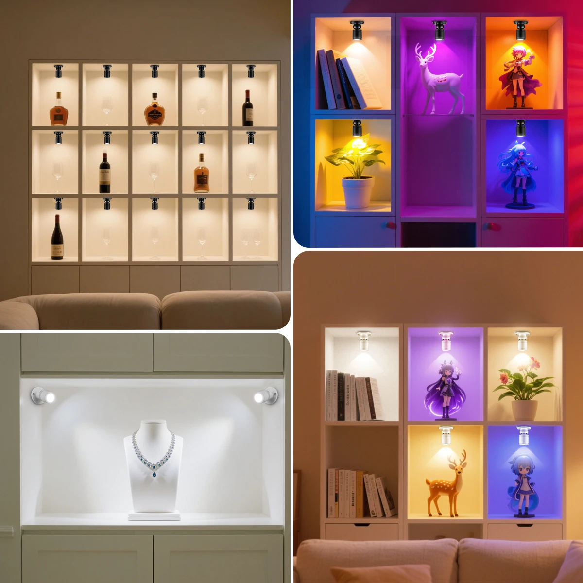 Surface Mounted Mini USB 5V 1W LED Spot Light Rotatable Ceiling Lamp Jewelry Showcase Counter Closet Cabinet Shelf Spotlight