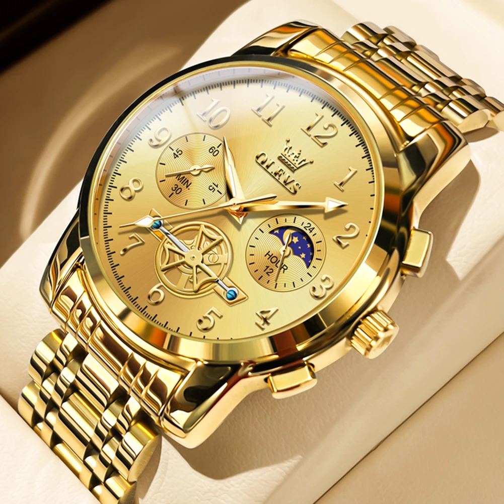

TAXAU Luxury Watch for Men Top Brand Original Quartz Movement Moon Phase Chronograph Fashion Men‘s Business Watches Reloj Hombre