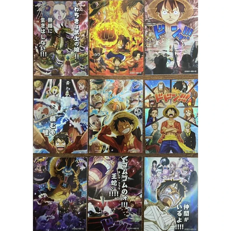 

Anime ONE PIECE Rare SGR Refractive flash cards Luffy Zoro Robin Ace Usopp Toys for boys Collectible cards Birthday gifts