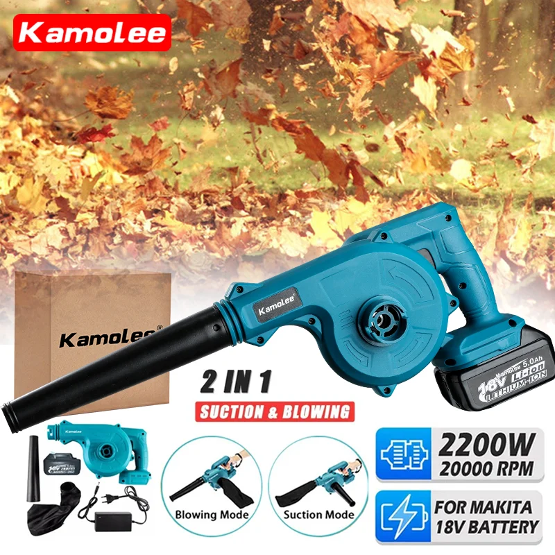 Kamolee 20000Rpm Ventilatore Elettrico Cordless 2-In-1 Aspirapolvere Per Batteria Makita 18V-Perfetto Per Progetti Fai Da Te Domestici