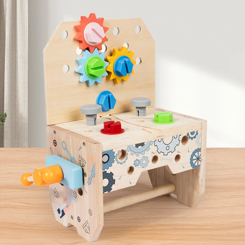 Kids Wooden Tool Box Toy Pretend Game Puzzle Disassembly Set Simulation Multifunctional Repair Carpenter Tool Boy Gift - Image 3
