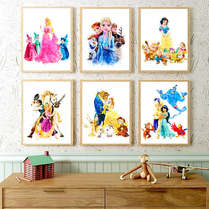 

Картина «сделай сам», Диснеевские принцессы, Белоснежка, замороженные, Эльза, Анна, масляная живопись, Настенная картина ручной работы для спальни, детской комнаты, украшение для дома