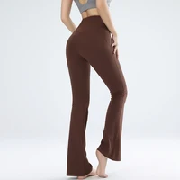 Women's leggings slim yoga pants women's high waisted wide leg pants sports bell bottoms breathable quick dry bottom 4