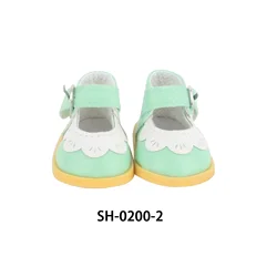 5cm PU Leather Doll Shoes with Rabbit Bow and Flower Accents (SH-0200-2)