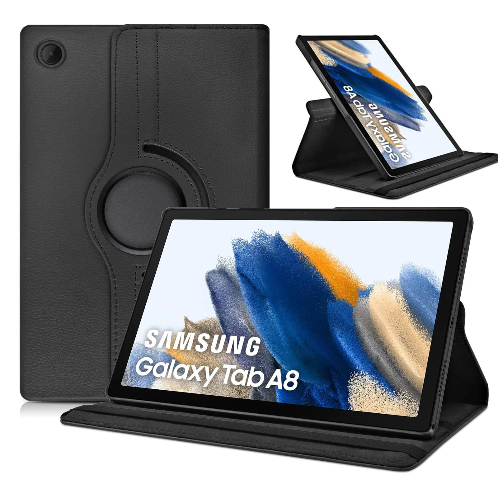 Capa de Couro Ultra Fina pu 360 Rotating Stand Case Função Dormir e Wake Samsung Galaxy Tab a8 10.5 Sm-x200 X205 2023
