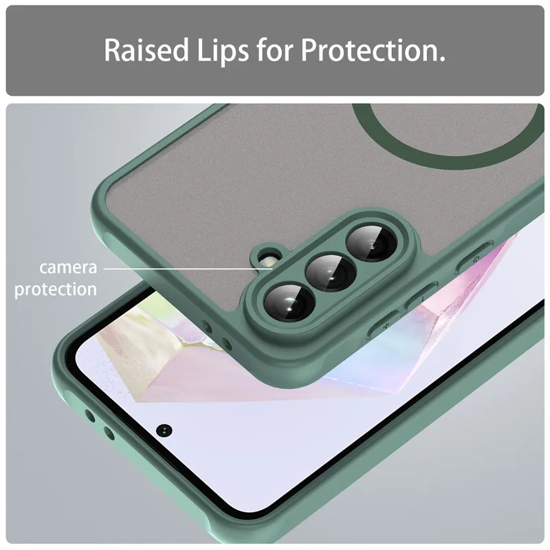 Magnetic Frosted Translucent Phone Case - ELVEV Brushed Hard PC Suction Cover