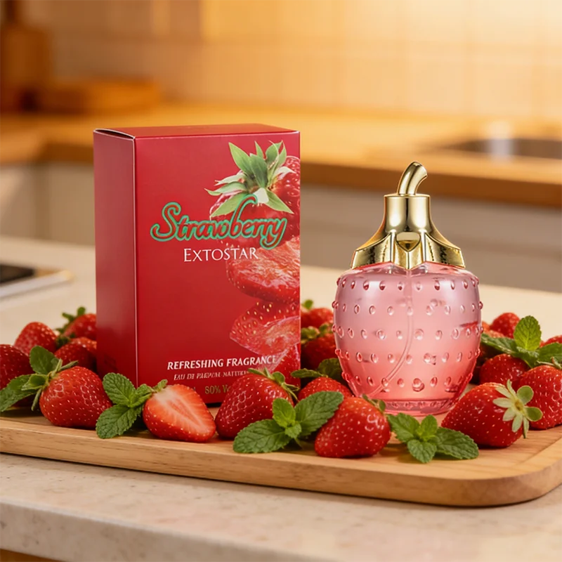 Eau de toilette de morango para mulher perfume rosa jasmim âmbar_voghion.com