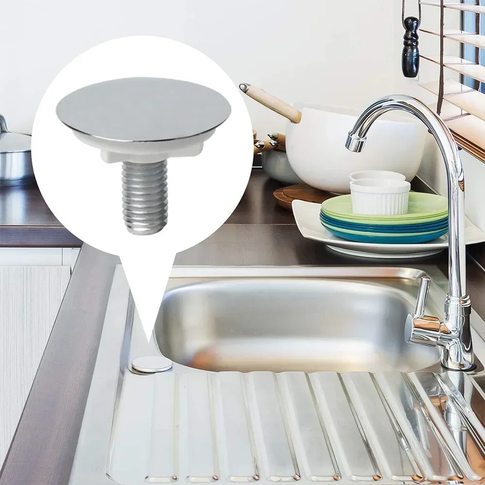 Sink Overflow Cover 49mm Kitchen Sink Hole Faucet Tap Hole Plate Stopper Blanking Metal Plug Basin Drainer