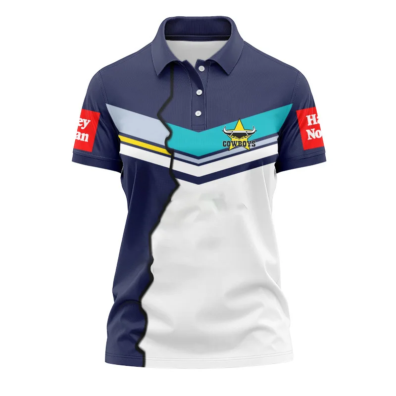 thumbnail image 1 of Camiseta tipo POLO ROYAL MEDIA de los Northern Queensland Cowboys 2024 de la NRL para mujer, varias opciones, nueva, local y visitante, 1 of 5